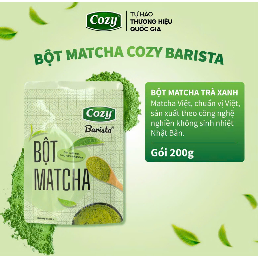 Gói 500G Bột Matcha Cozy, Bột Trà Xanh Pha Latte Trà Sữa, Matcha Làm Bánh Kẹo Nougat
