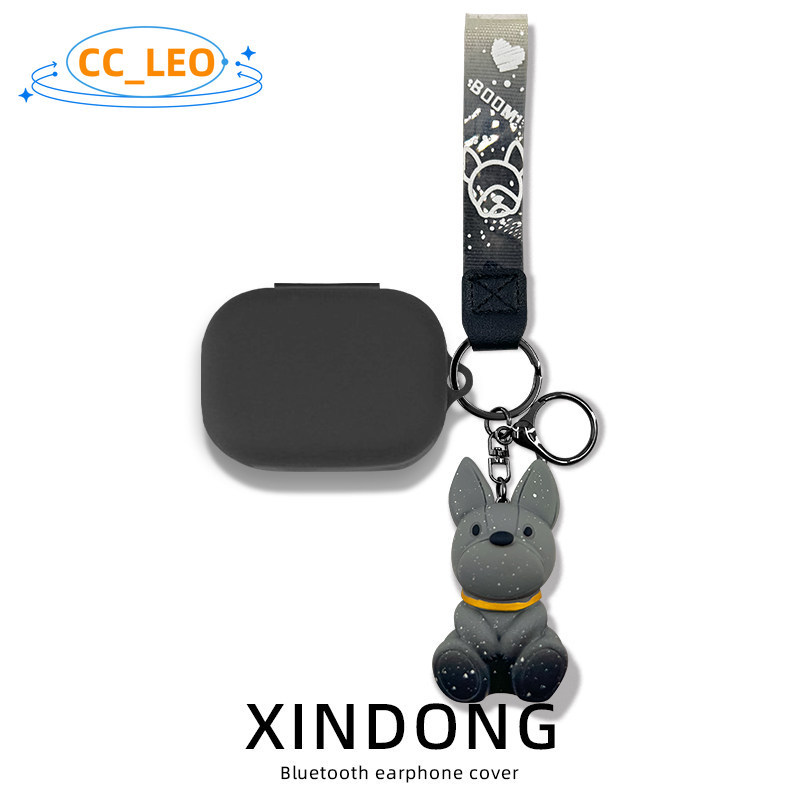 for B&O Beoplay EX Case Cartoon Bulldog Keychain Pendant B&O Beoplay Eleven Silicone Soft Case Suita
