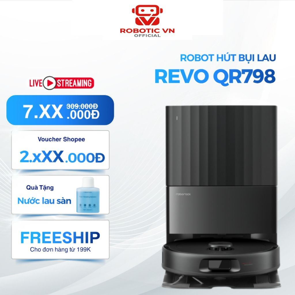 [Hỏa Tốc 2H] Roborock QRevo QR798 10.000 Pa Chống Rối Robot Hút Bụi Lau Nhà - Quốc Tế