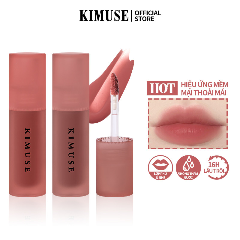 KIMUSE Nước Tint Lip Glaze 13 Màu Chống Thấm Nước Lâu Dài Mờ Chất Lỏng Son Bóng Son Môi INPC