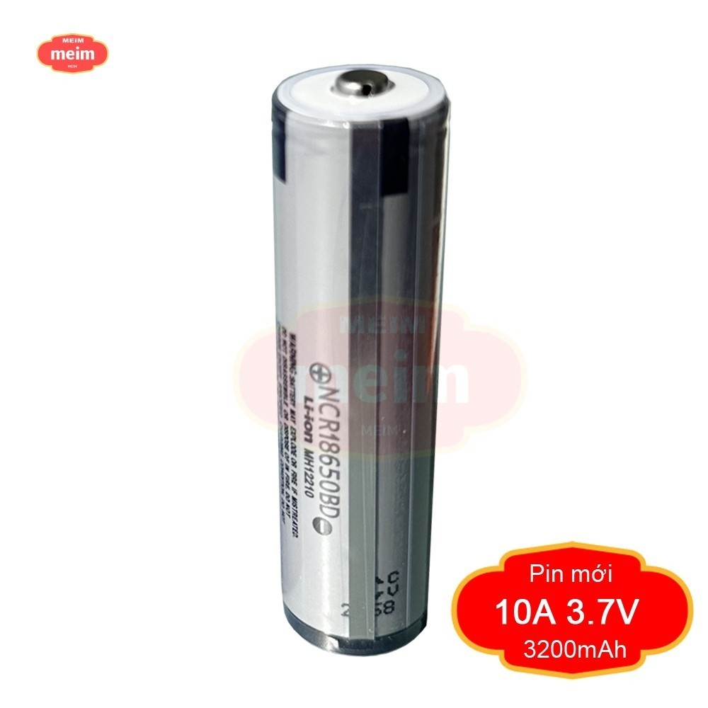 Mới Pin 18650 xám Panasonic 3200mAh xả 10A 3.7V NCR18650BD chính hãng Nhật Bản Với tấm bảo vệ