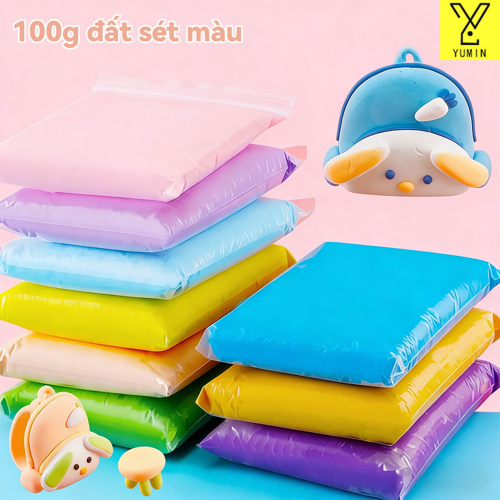 Đất sét nhẹ tự khô An toàn trẻ em,Combo đất sét tự khô màu sắc,Không phai màu, không mùi, không dính