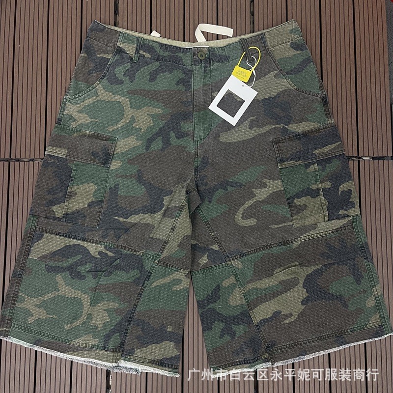 CZUB nonnod camo baggy jorts Camouflage Scimitar Seven-point Pants Loose Workwear Casual Pants cargo