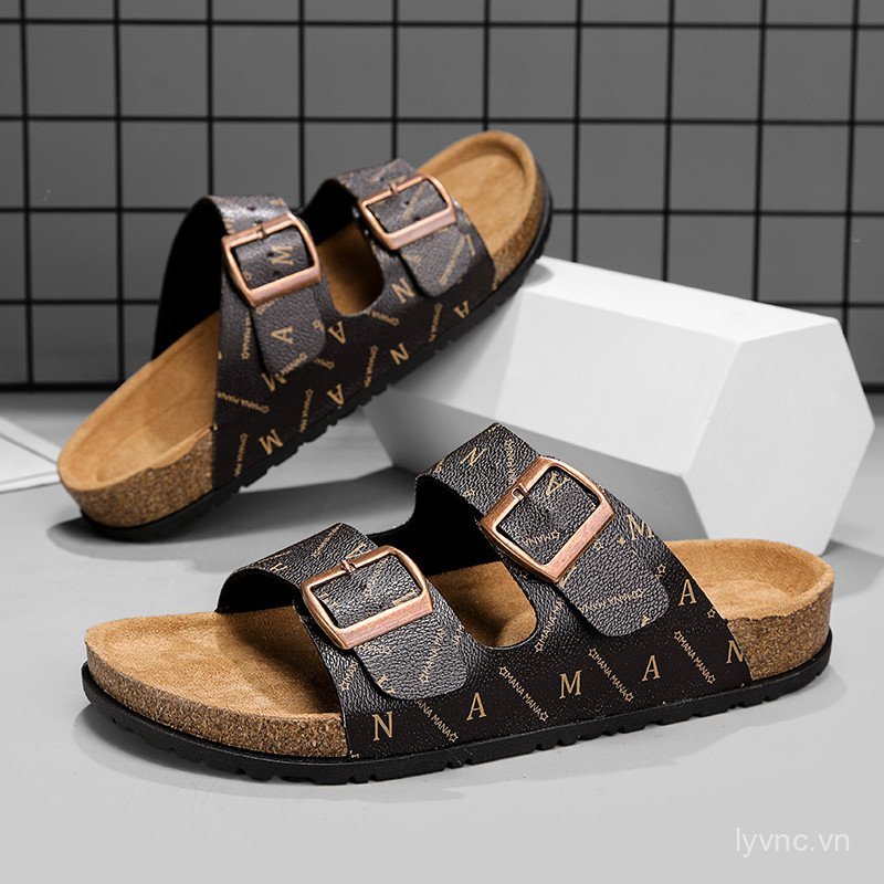 Dayuan Ánh Sáng Sang Trọng Birkenstock Cork Dép Mules Retro Khóa Đi Biển Nam Nữ Hợp Thời Trang Dép