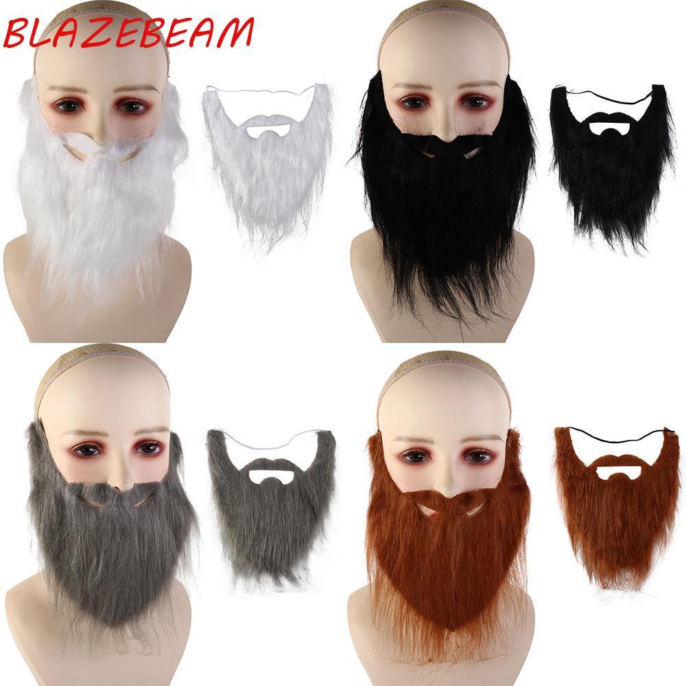 BLAZEBEAM Halloween Bộ ria mép giả, Râu giả Râu giả Râu giả thực tế, Râu lớn DIY Handmade Râu nhân t