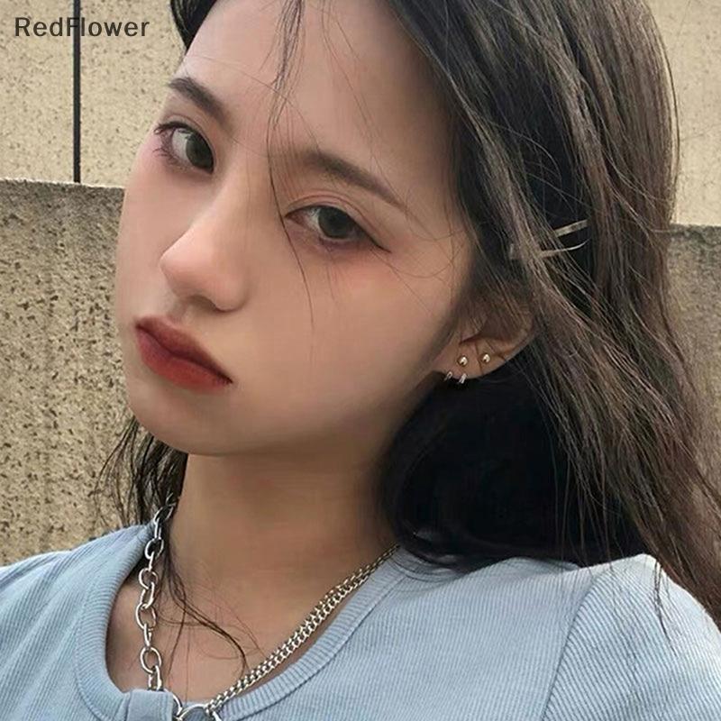 Red Flower Jewellery - Bông tai đôi S925 bạc, style Hàn Quốc đơn giản thời trang với hạt ánh sáng