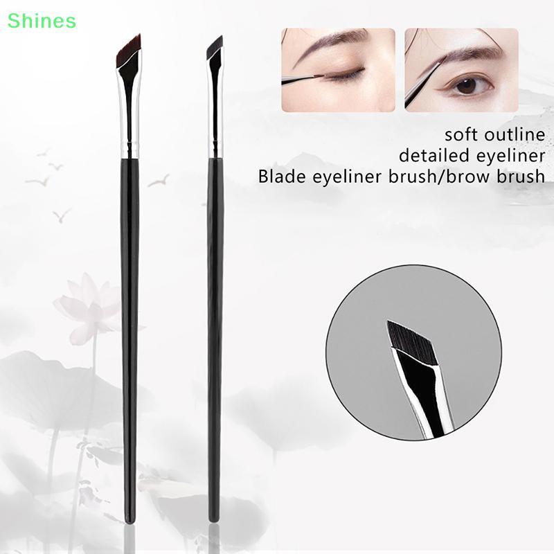 Shines Nâng cấp Blade Eyeliner Brush Ultra Thin Fine Angle Flat Eyebrow Brush Under Eyes Place Makeu