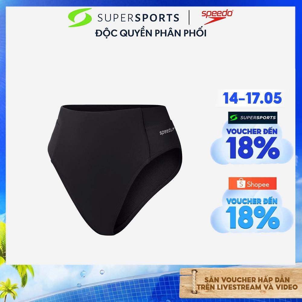 Quần Bơi Nữ Speedo Solid Hi Waist - Đen - 8-00392000334