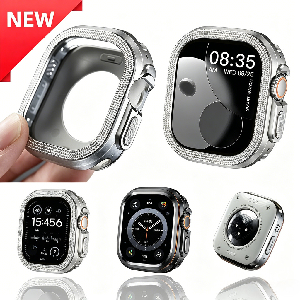 Vỏ hợp kim sang trọng Vỏ kim loại cứng Bảo vệ cản trước cho Apple Watch Ultra3 49mm iWatch Series Ul