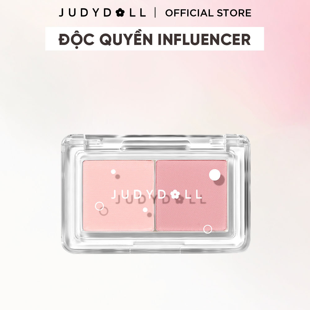 [KOL][NEW] JUDYDOLL Phấn Má Hồng 02 Ô Dual Color Blush Mịn lì Chuẩn Màu Dễ Tán Bắt sáng lì 3,9g