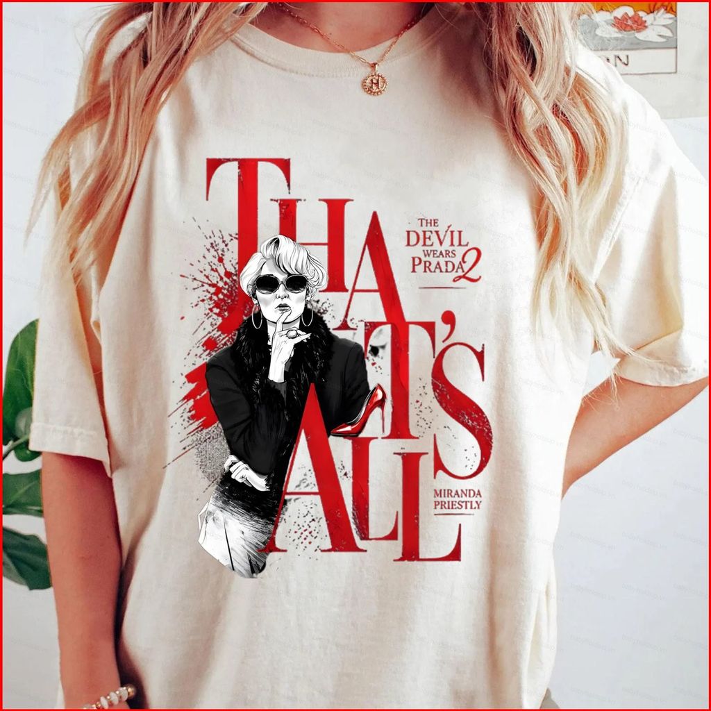 BS1 The Devil Wears Prada 2 Anne Hathaway Áo thun ngắn tay cotton dày 220g SB1