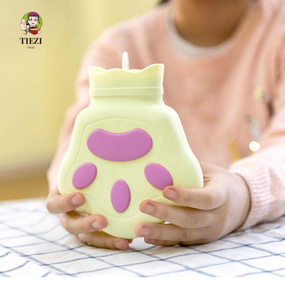 Túi đựng nước nóng bằng silicon TIEZI, Túi nước ấm hoạt hình ấm cúng 450 ML, Túi đựng nước ấm hình c