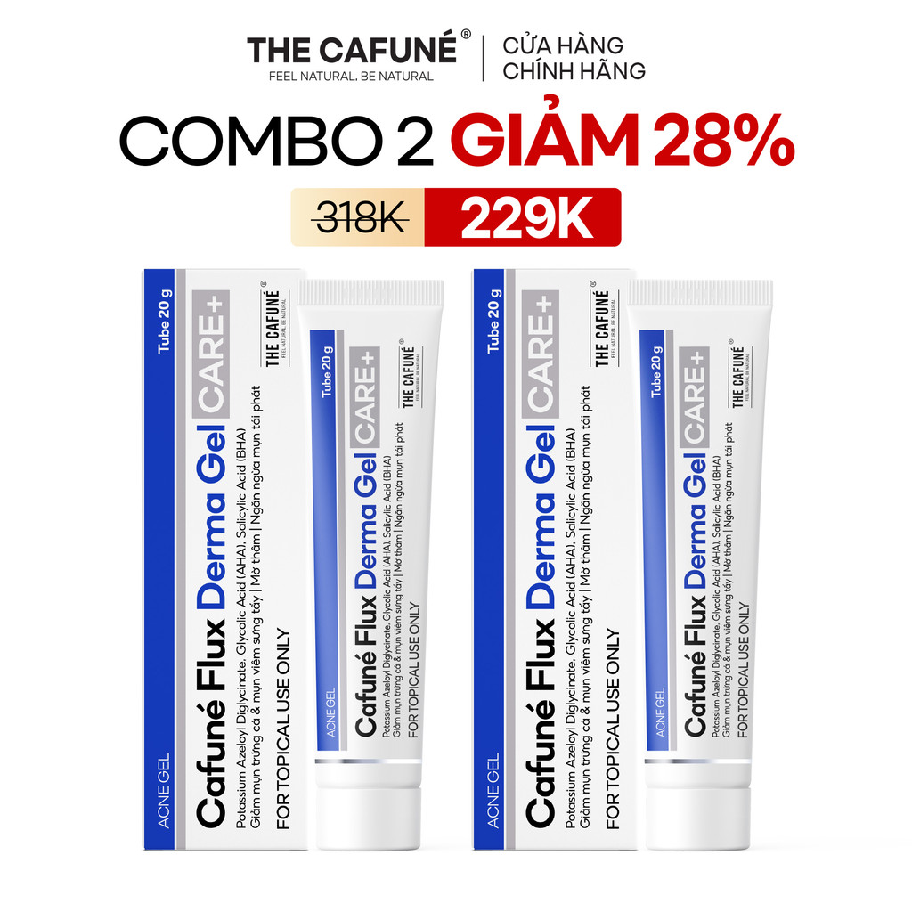 [MUA 2 GIẢM 28%] Combo 2 Gel Giảm Mụn Và Thâm Cafuné Flux Derma Gel 20gr