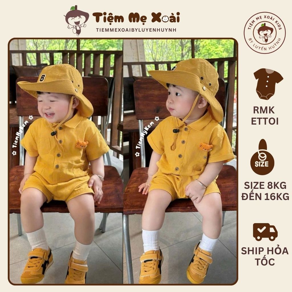 SUIT RMK ETTOI 2026 VÀNG CAM ĐÍNH HỔ CHO BÉ TRAI CỰC YÊU
