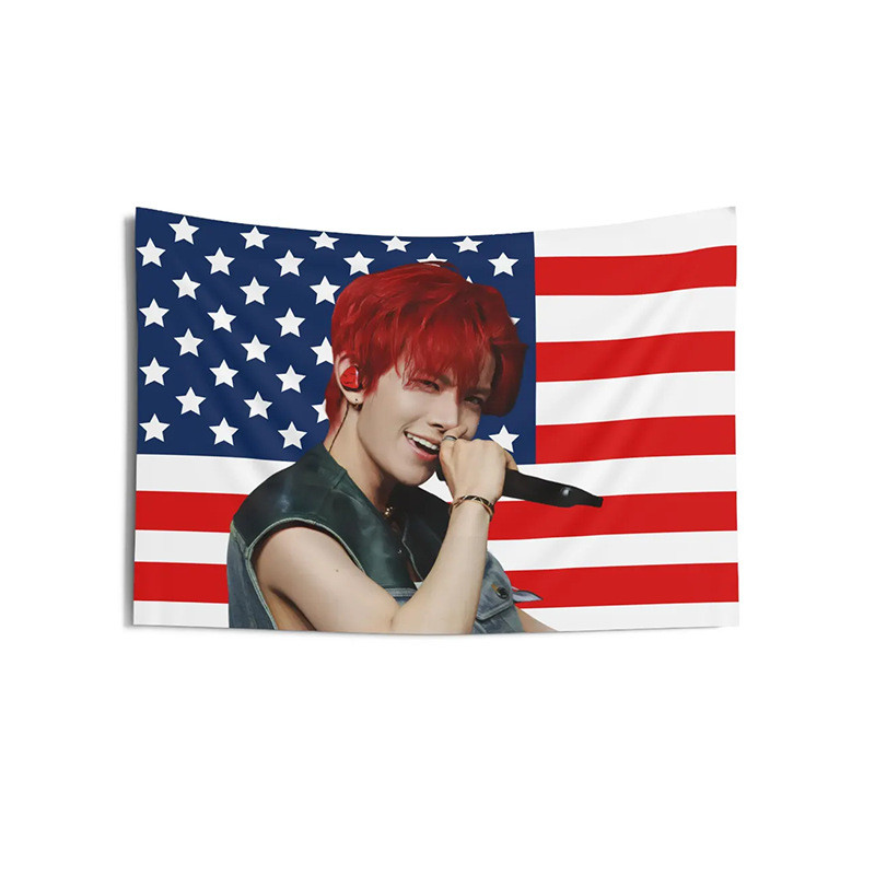 Nguồn Ngoại Thương ENHYPEN Lee Heeseung Lee Heesung Concert Hỗ Trợ Cờ Trong Nhà Tấm Thảm Vải