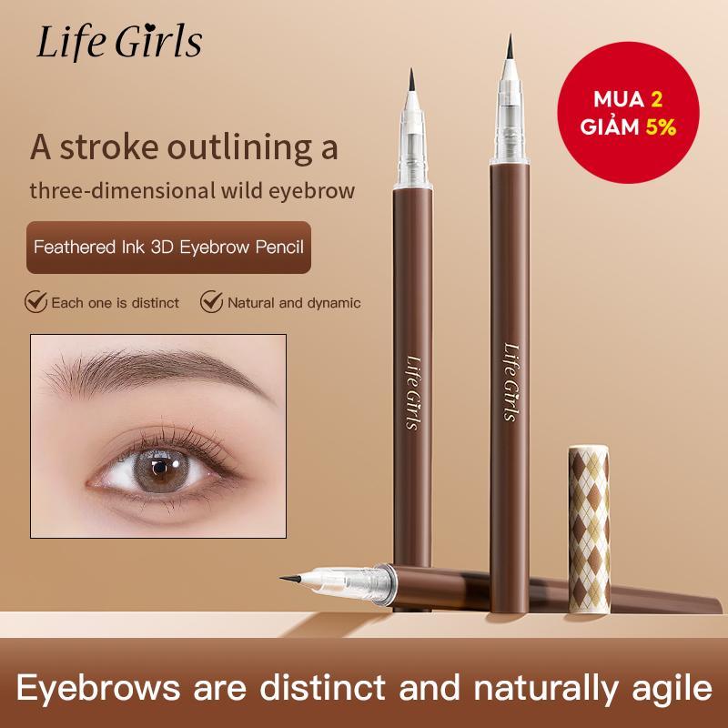 Bút Chì Kẻ Lông Mày Life Girls Feather Ink 3D Chống Nước Lâu Trôi Màu Sắc Đậm Nét Mịn Màng Sử Dụng Đ