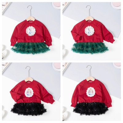 Bộ quần áo Elsa – Melody, Bộ nỉ chân váy voan  Noel size 2/10 tuổi