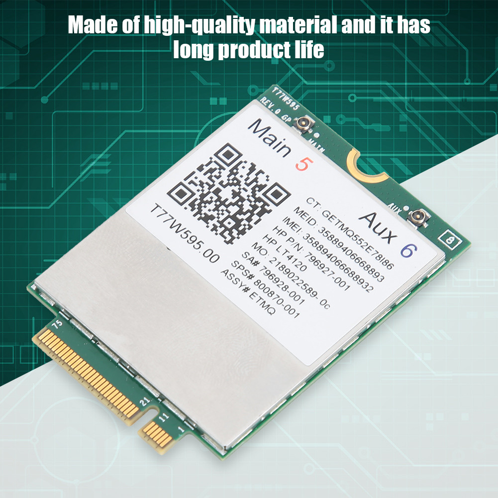 Yohooo ASHATA Laptop Card Mạng T77W595 Mô-đun 4G FDD LTE 150M NGFF Giao diện cho EliteBook 840 G3 No