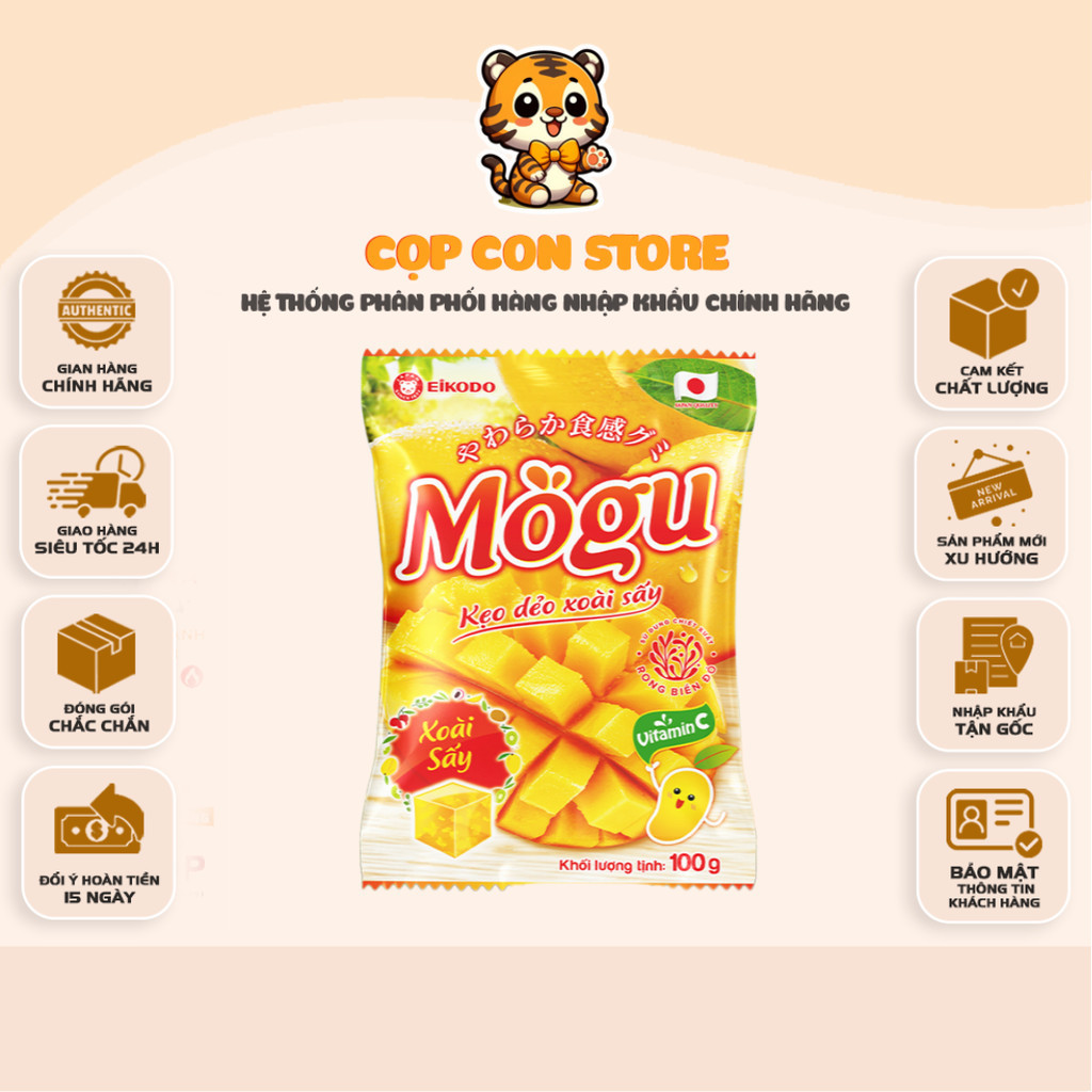 Kẹo Dẻo Mogu Xoài Sấy 100g – Hương Vị Xoài Sấy Tự Nhiên, Dẻo Mềm – Eikodo Việt Nam
