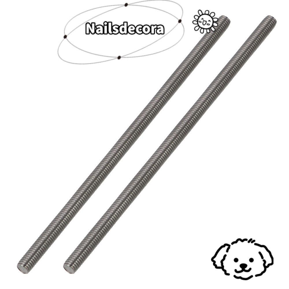 NAILS 2 CHIẾC Thanh ren hoàn toàn, M5 Tay phải Vít ren dài, Thực tế 0,8mm Thread Pitch 304 Thanh thé