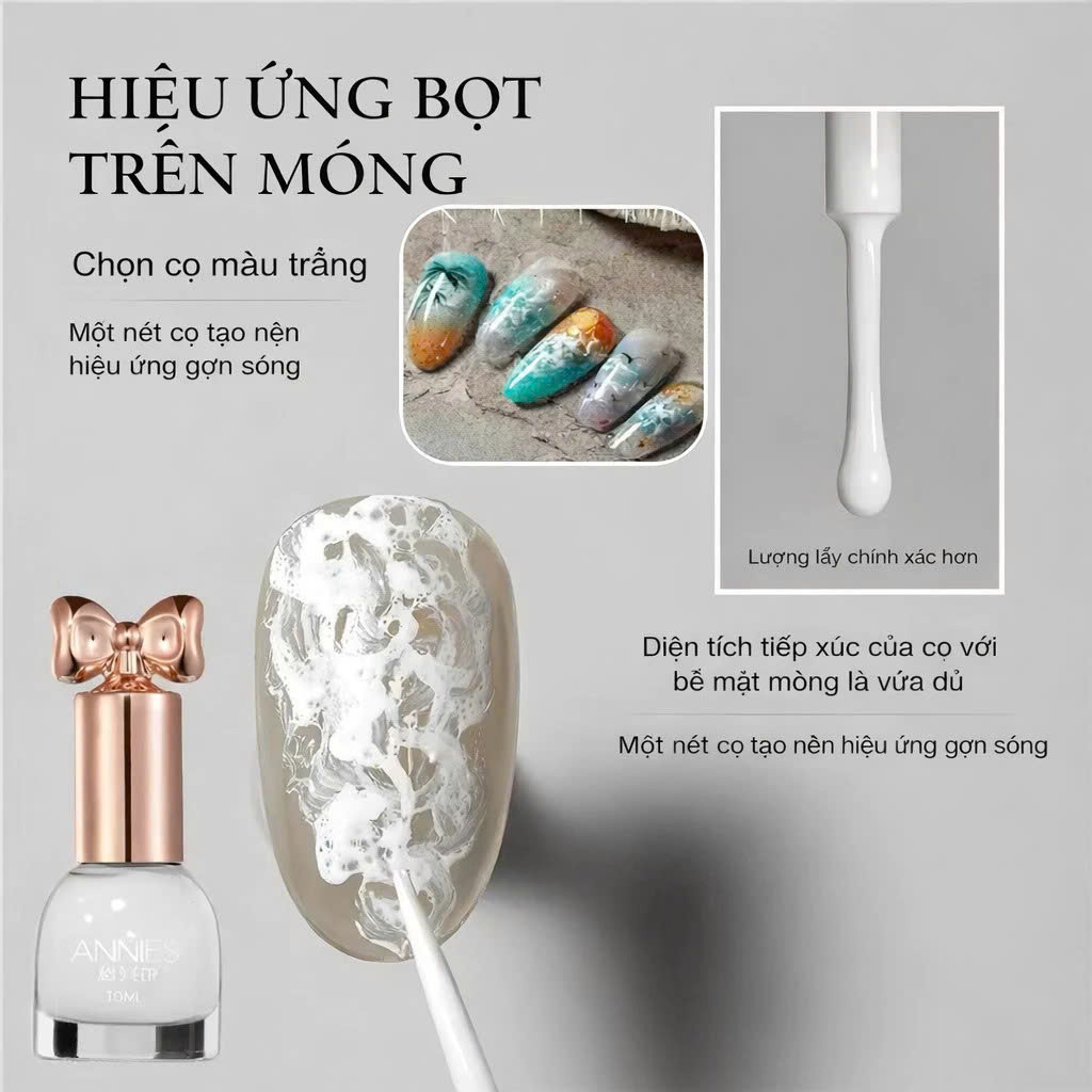 Gel Loang Sóng biển Trắng Annies.  nail sumi