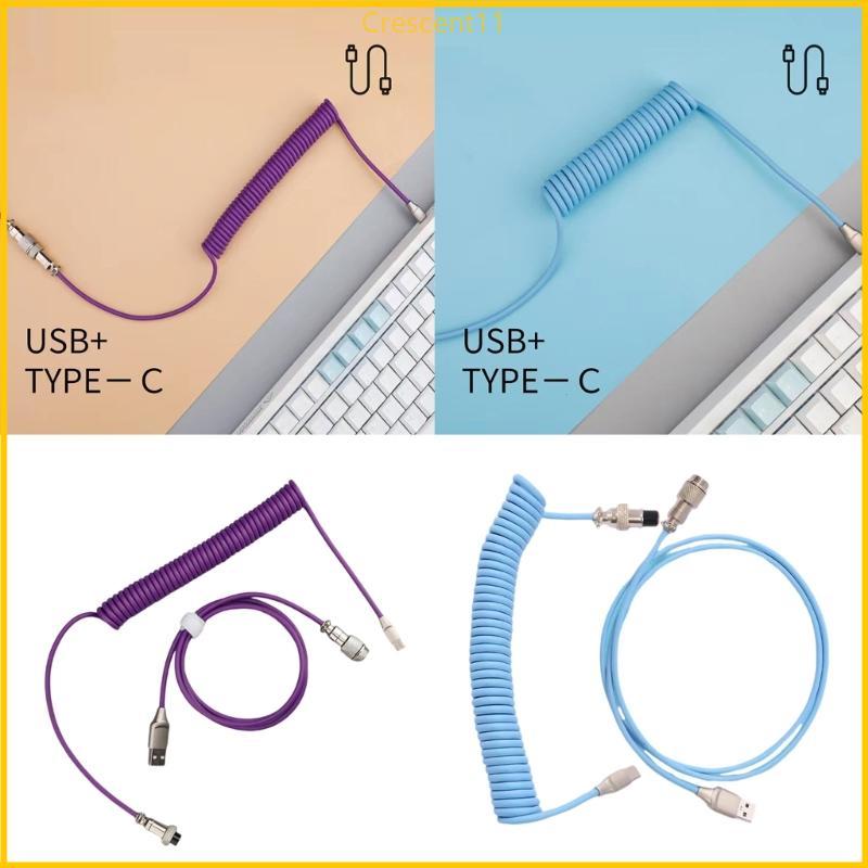 Bàn phím cơ Crescent11 Dây cáp cuộn Loại C Cổng USB Aviators Cáp cuộn