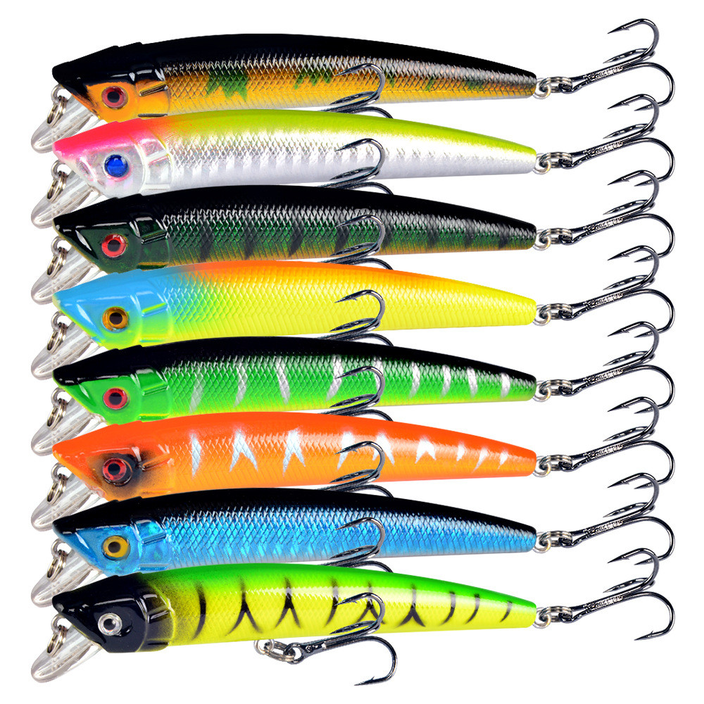 Long Shot Nổi Minnow Mồi 8g Tấn Công Chính Nâng Miệng Mullet Mồi Giả Mullet Câu Cá Bass