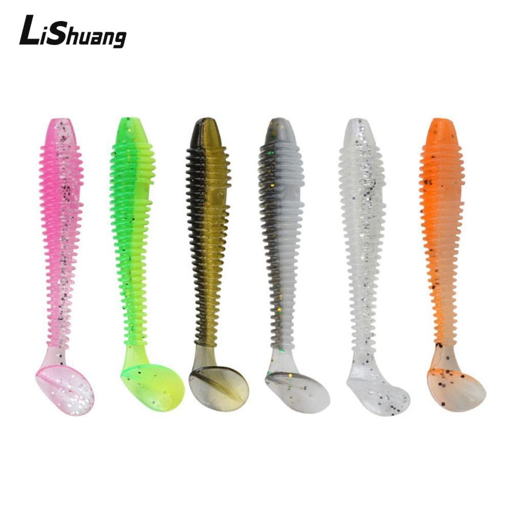 LISHUANG 20 Mồi Câu Cá, Thiết Kế Đuôi T Hình Giun Đuôi T Mồi Giun, 5.5cm Micro Mềm Câu Cá Bass Câu C
