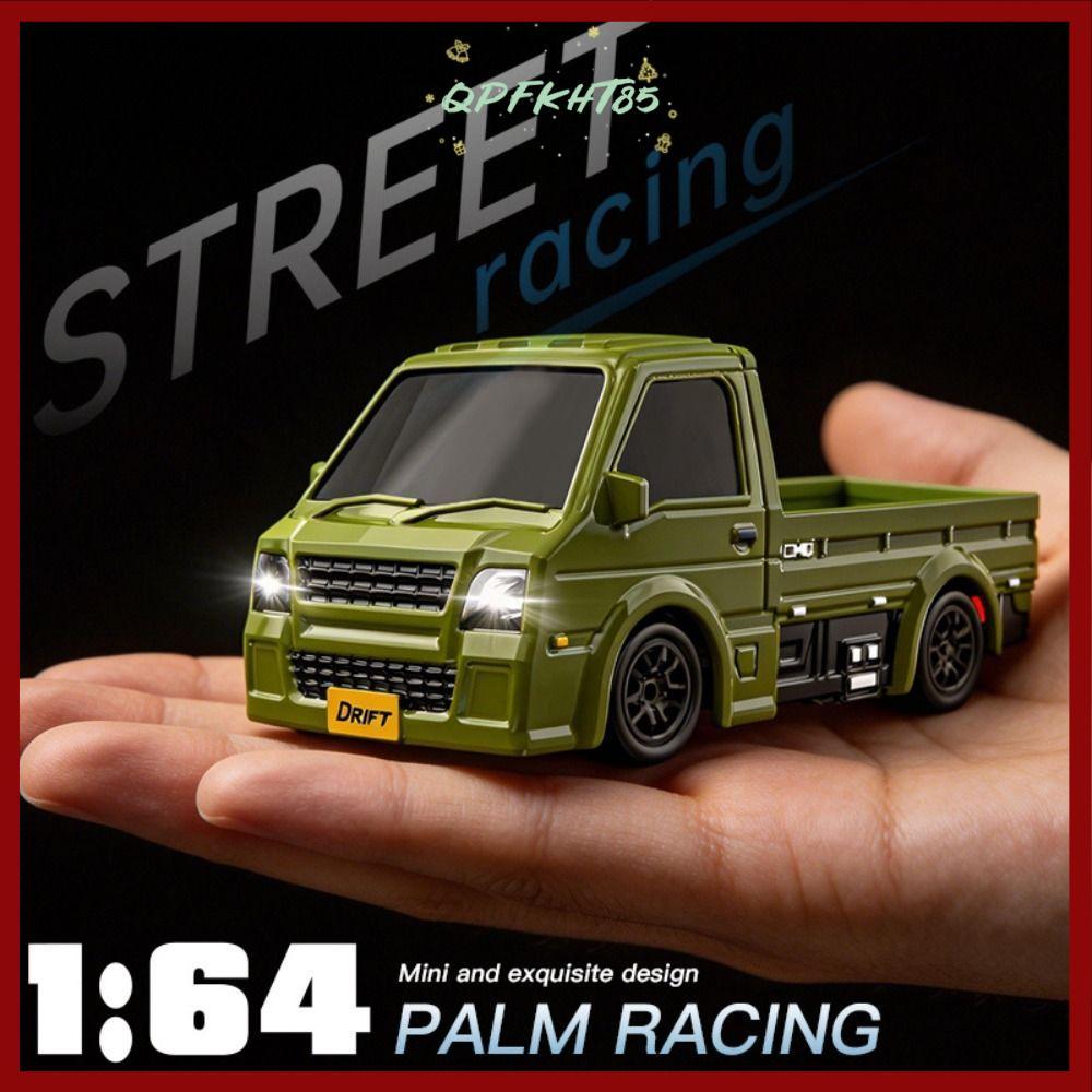 QPFKHT85 1: 64 RC Truck, Đèn LED 4WD RC Drift Car, 2.4G Xe RC Mini Sạc Tốc Độ Cao Trẻ Em Bé Trai