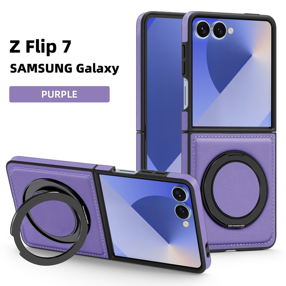 HOCE Nhẫn Đứng Từ Da Ốp Lưng Điện Thoại Samsung Galaxy Z Flip 7 6 5 4 3 Z Flip7 Flip Case 360° Vỏ kh