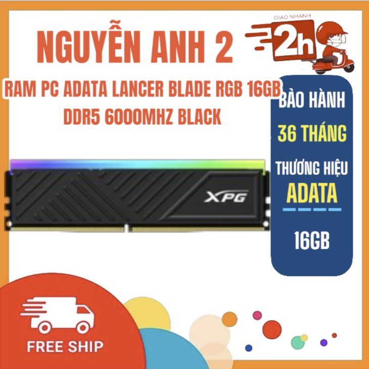 Ram máy tính ADATA XPG LANCER BLADE RGB 16GB (1x16GB) 6000MHz DDR5