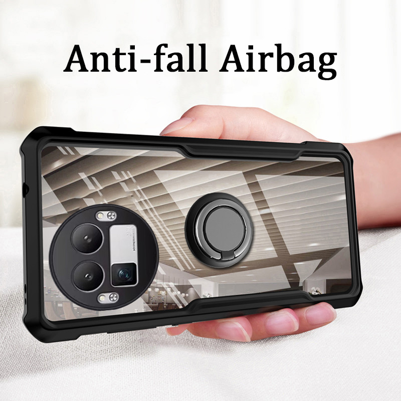 Ốp Điện Thoại Cho Realme GT8 / GT8 Pro Ốp lưng Cứng Trong Suốt Chống Sốc Điều Hướng Ô Tô Vòng Giá Đỡ