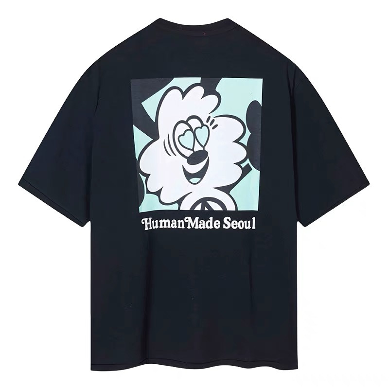 CON NGƯỜI MADE Seoul Store Limited Họa Tiết Hoạt Hình In Hình Cổ Tròn Tay Ngắn Nam Nữ