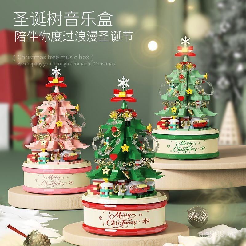 SKBA [Cash commodity and quick delivery]Lele Brothers W1416-8Christmas Tree Lights Rotating Music Bo