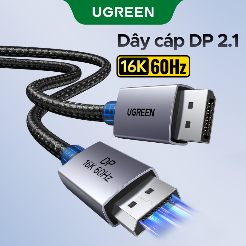Cáp DisplayPort DP 2.1 UGREEN 80Gbps Hỗ trợ 16K @ 60Hz 8K @ 240Hz 4K @ 240Hz HDR, HDCP, DSC 1.2a