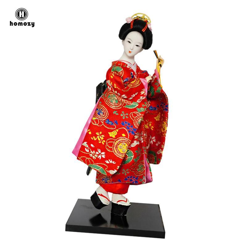Nhật Bản Geisha Búp Bê Kim Sa 12 inch Để Bàn Trang Trí Châu Á Kabuki Hình Geisha