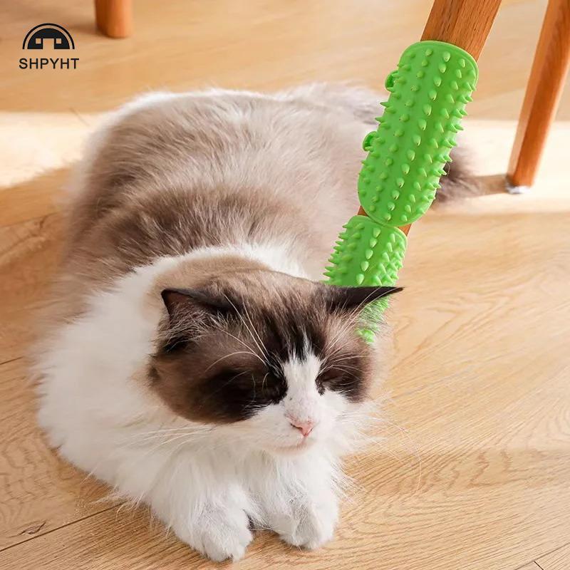 [SHPYHT] Pet Cat Hair Removal Massageb Cats Scratching Rubbing Brush Kitten Grooming Self Cleaning W