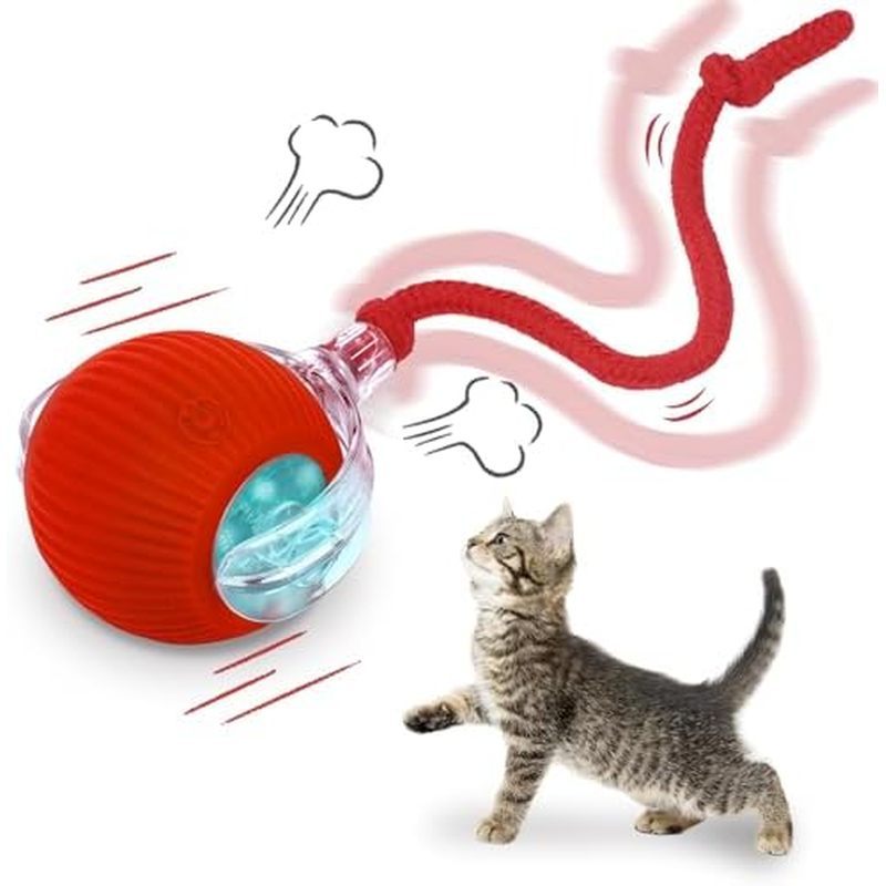 Đồ chơi mèo tương tác cho mèo trong nhà, Đồ chơi mèo Speedy Tail 3.0, Bóng đồ chơi mèo kích hoạt chu