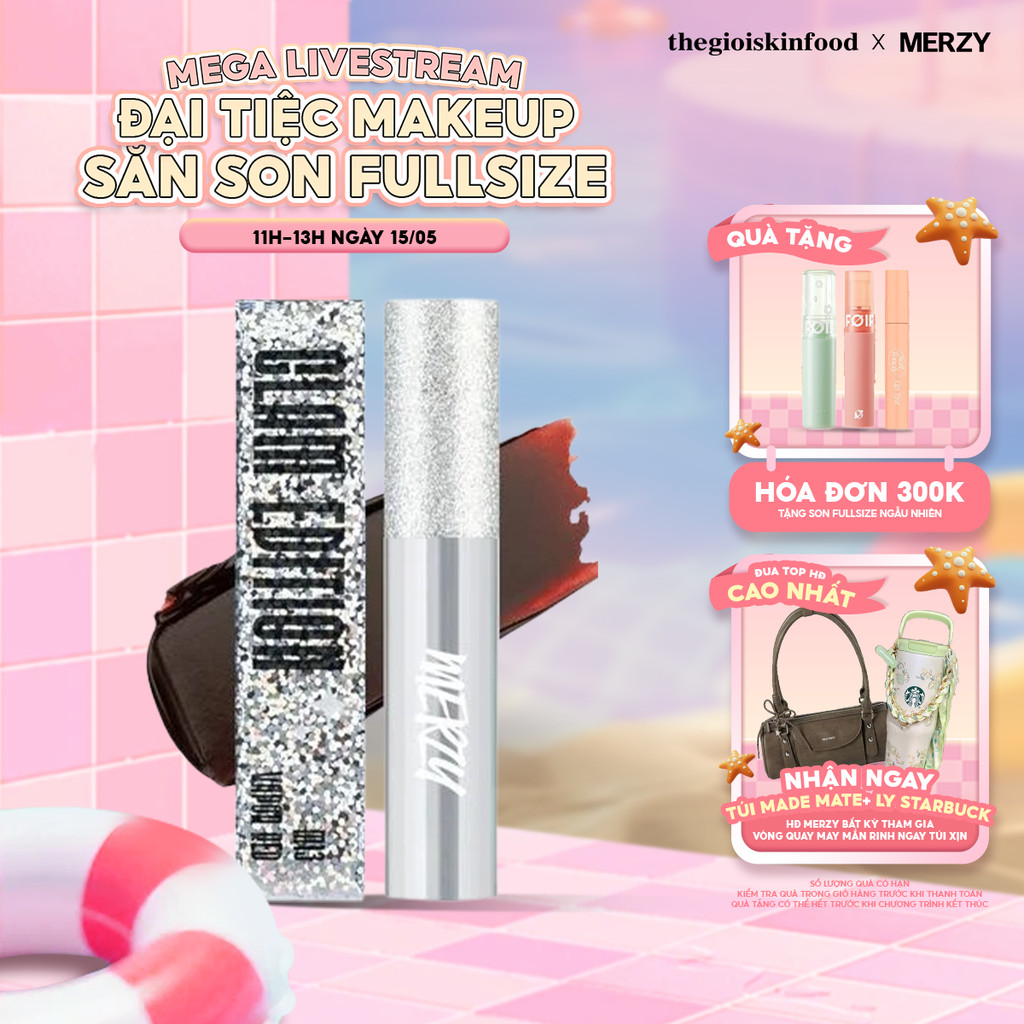 [M13 Merzy Glam Vỏ Bạc] Son kem lì Merzy bền màu, lâu trôi Hàn Quốc Mellow Tint 4g (M1, M2, M6, M11)