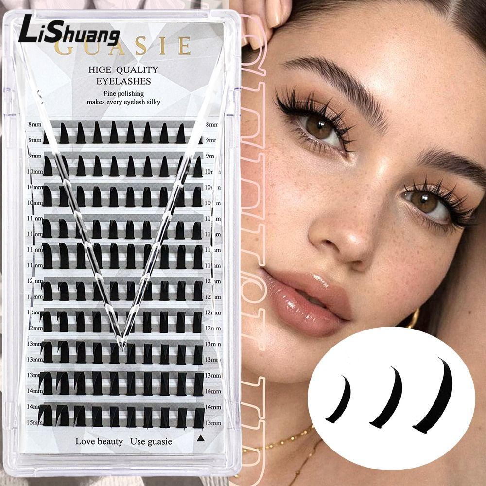 Cụm mi LISHUANG, C Curl Volume Spiky Manga Lông mi Cụm, 10 hàng Baddie Anime 8-15mm Handmade Cụm mắt
