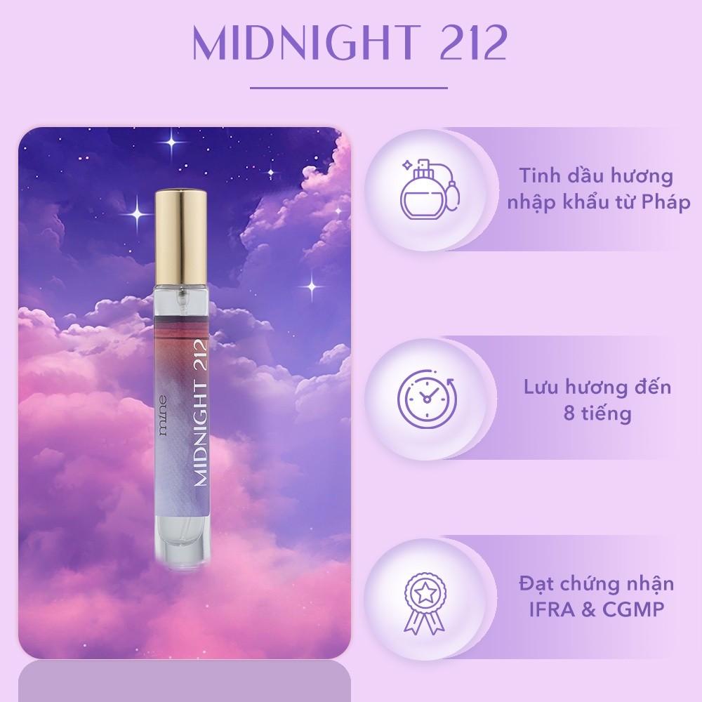 Nước Hoa Mine Midnight 212 Hương Thơm Quyến Rũ Và Ngọt Ngào Ấm Áp 9ml | BigBuy360 - bigbuy360.vn