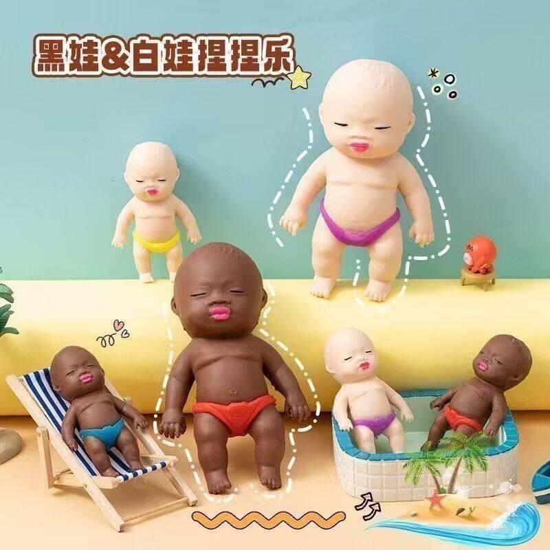 Búp bê đen squishy giảm căng thẳng, cô gái da đen Natasha lòng bàn tay jiaersh.my20260518