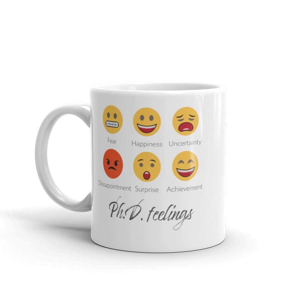 Phd Emojis Coffee Phd Feelings Dr. Biểu tượng cảm xúc Cà phê Cốc sứ Quà tặng