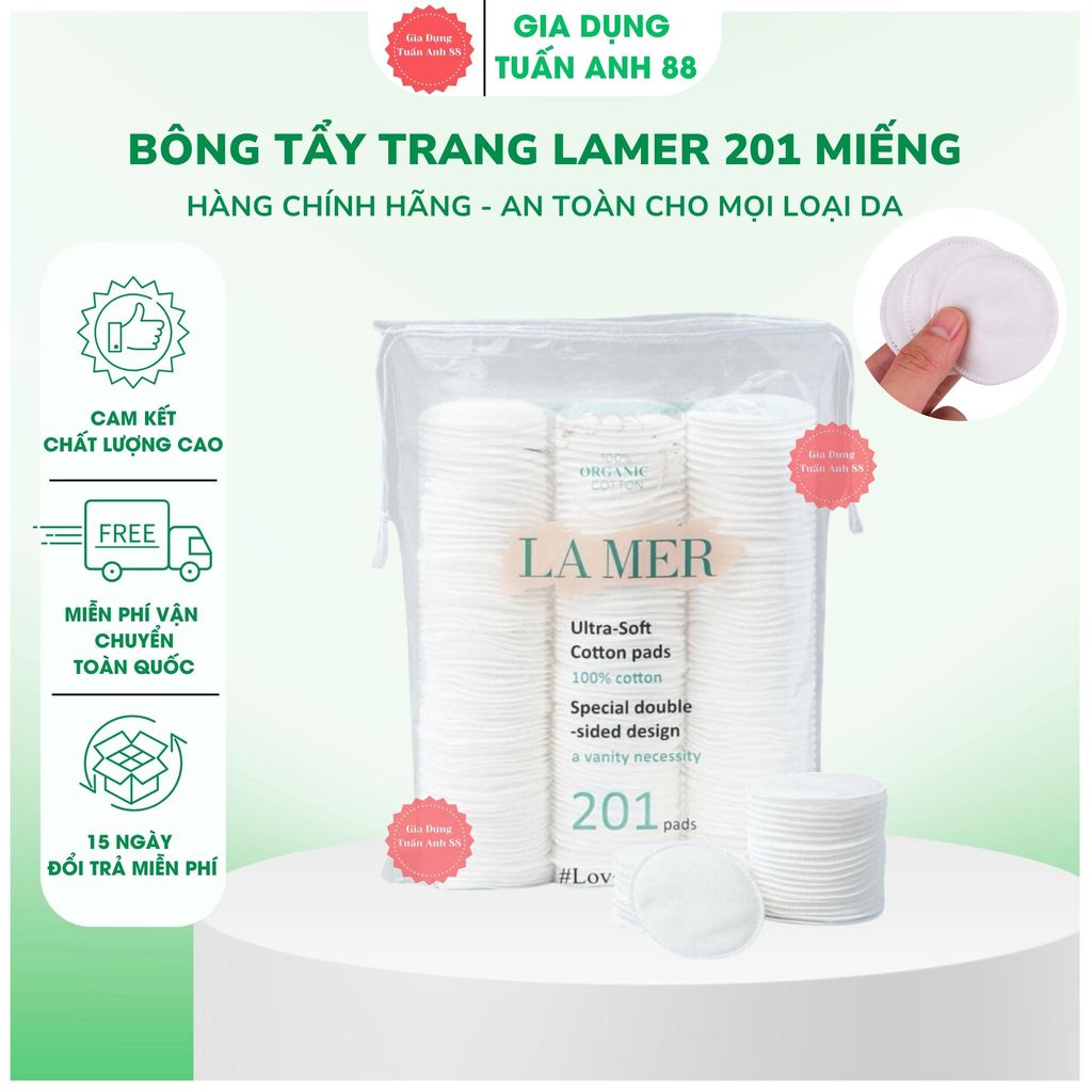 Bông Tẩy Trang Lamer 201 Miếng 100% Cotton, Bông Tẩy Trang Lamer 120 Miếng, Lamer 60 Miếng - GDTA88