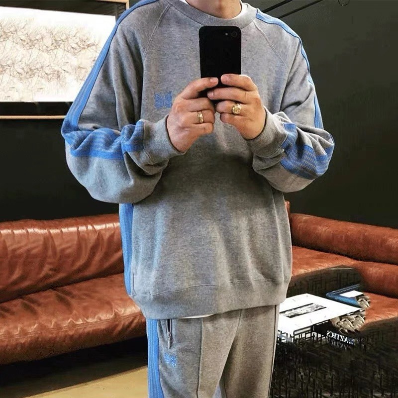 K3NN NEEDLES TRACK Embroidered Ribbon Long Pants Sweatshirt Unisex Japanese Style Casual Sports Pant