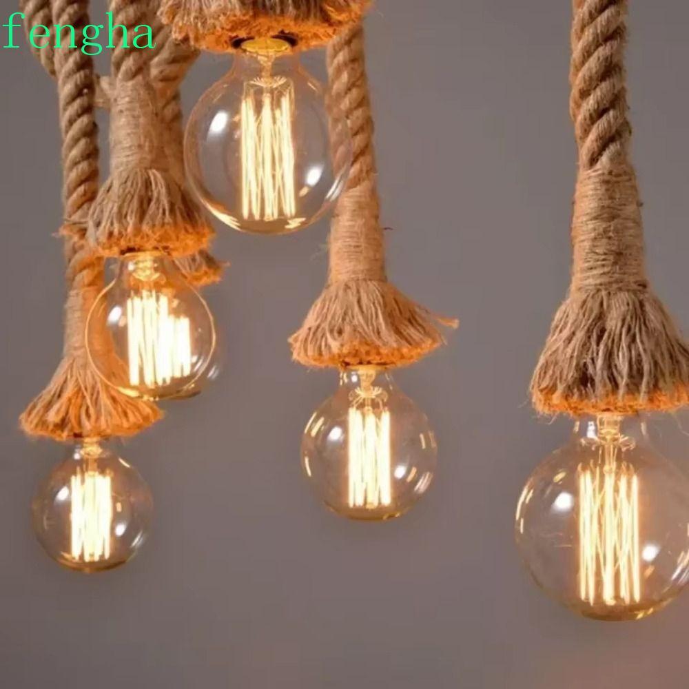 Đèn chùm bóng đèn FENGHA Edison, Đèn dây bền sáng tạo, Trang trí ánh sáng Chất liệu dây tối giản Bón