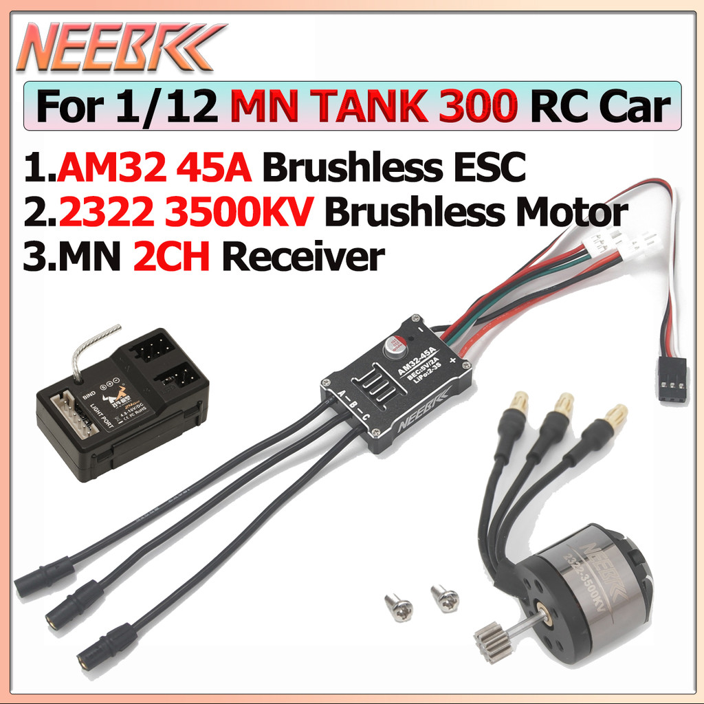 NEEBRC 2322 3500KV Động cơ Outrunner không chổi than AM32 45A Vỏ kim loại ESC không chổi than MN 2CH