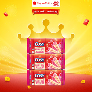  VC 15%  Bánh Quế Cosy Kem Vị Dâu Combo 3 Bánh X 117.6G 