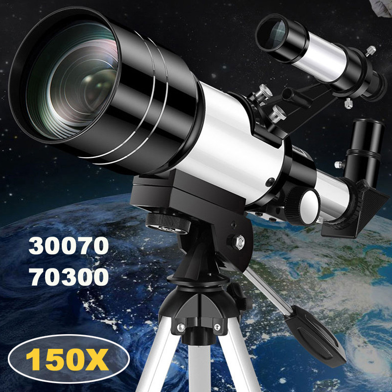 Kính thiên văn thiên văn chuyên nghiệp F30070 Một mắt 150 lần Zoom HD Tầm nhìn ban đêm Xem sao Mặt t