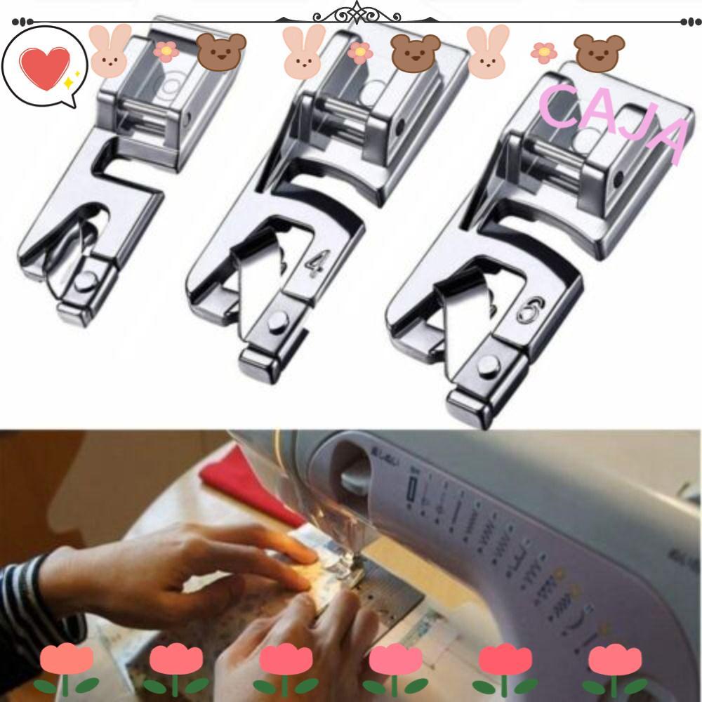CAJA1 3 Cái / bộ Crimping Presser Foot Set, Roll Hem Universal Presser Feet Snap Set, Phụ kiện may v
